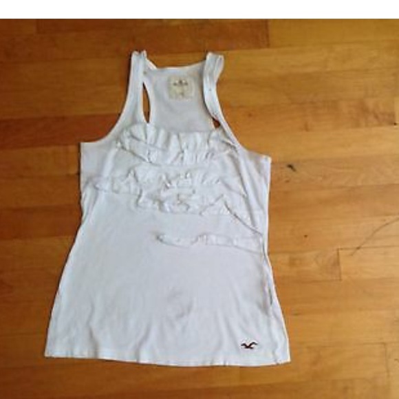 Hollister Girls White Tank Top Size XS w/ Ruffles - Picture 8 of 8